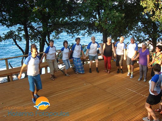 The deck above the water
